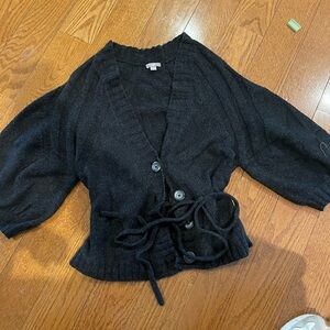 J. Jill Black Button-Up Cardigan